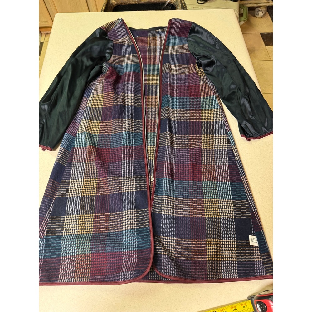 Vintage London Fog Maincoats Plaid Zip In Coat Liner Wool Blend Made in USA